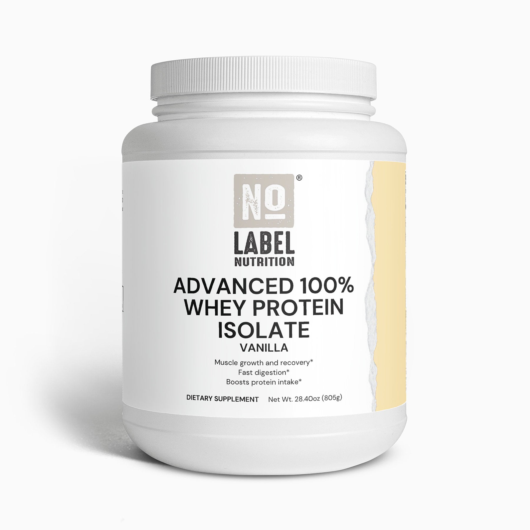 Advanced 100% Whey Protein Isolate (Vanilla) | No Label Nutrition®